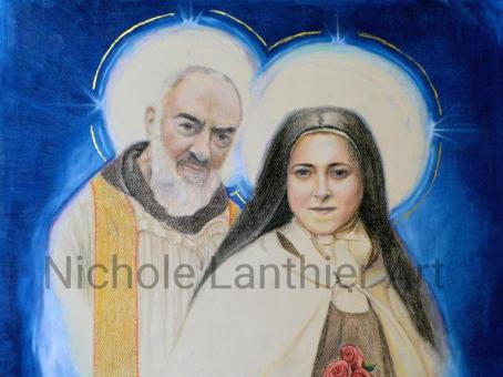 St Padre Pio and St Therese